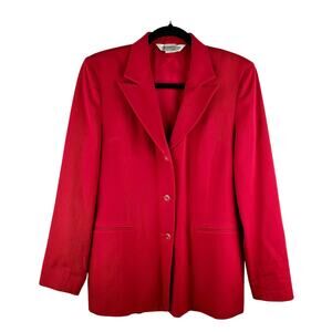 Vintage Austin‎ Reed 100% Worsted Wool Structured Blazer Red Size 6
